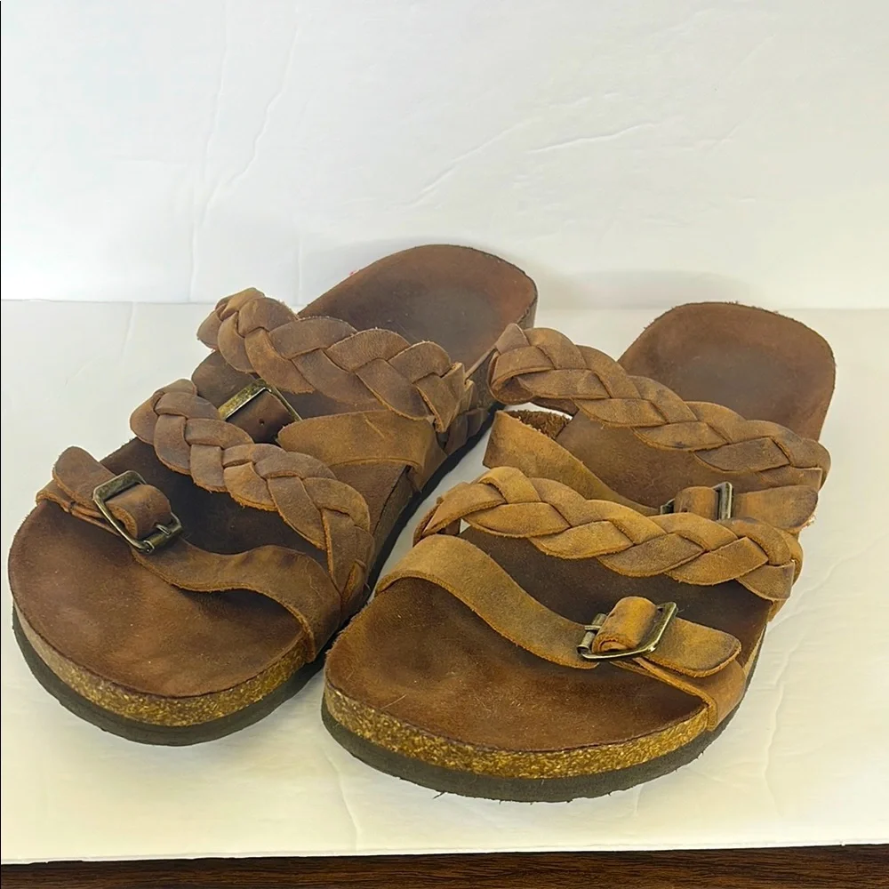 White Mountain Holland Signature Comfort Braided Footbed Sandal Brown size 9 - Picture 2 of 12